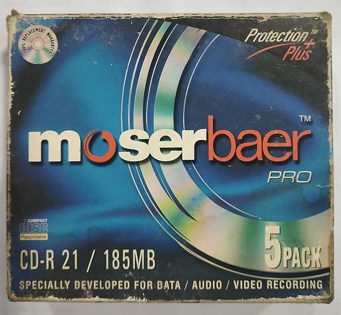 Moserbaer Pro CD-R 21/185MB - Pack of 5 Mini Blank CD-R - Protection Plus