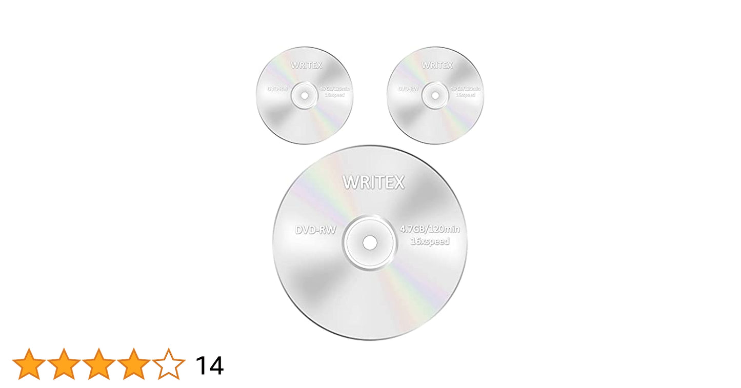 Writex Genuine Branded Blank DVD RW 4.7 GB 16X Speed Professional Disk Pack of 3