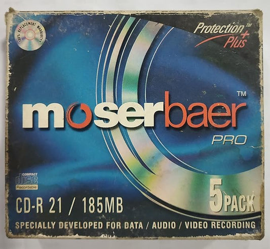 Moserbaer Pro CD-R 21/185MB - Pack of 5 Mini Blank CD-R - Protection Plus