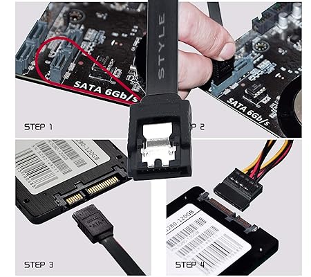 SATA III 6.0 Gbps Data Cable with Locking Latch for HDD & SSD