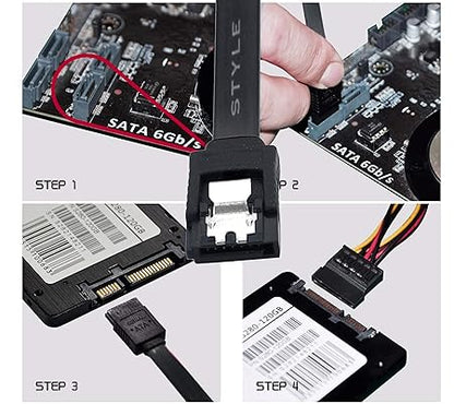 SATA III 6.0 Gbps Data Cable with Locking Latch for HDD & SSD
