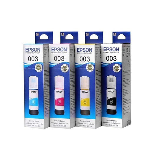 Epson 003 Ink Bottle Set (Black, Cyan, Magenta, Yellow) – Compatible with L3215, L3216, L3251, L3256, L3260