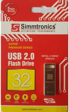 Simmtronics 32 GB USB 2.0 Port Flash Drive with Metal Body (32 GB Pen Drive)